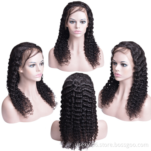 New Product High Quality Brazilian 100% Unprocessed Human Hair Fashion Style Curly Wave Lace Front Wig